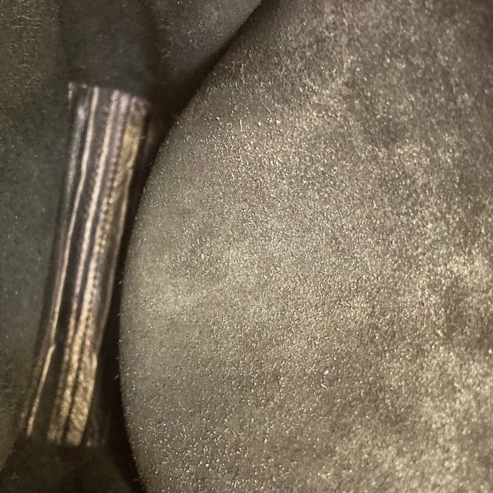 Coach vintage black leather scooter bag with nickel hardware